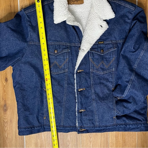 Vintage Wrangler Authentic Cowboy Denim Sherpa Lined Jacket XL M-159 70s 80s - Picture 3 of 11